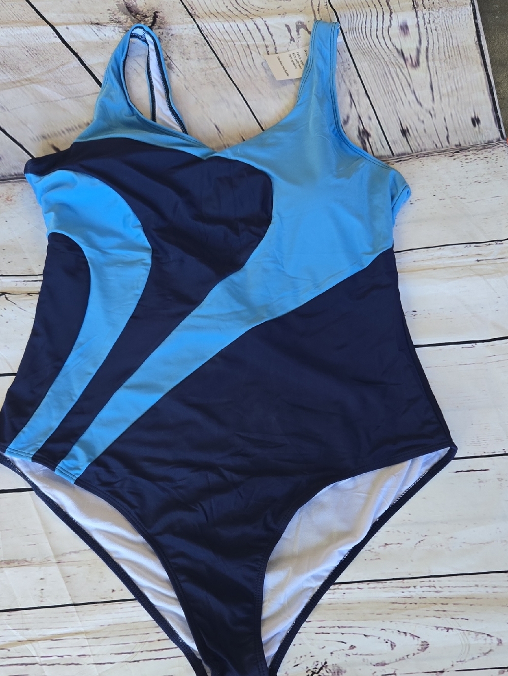 Elegant Blue and Blue One-Piece Swimsuit XXL NEW